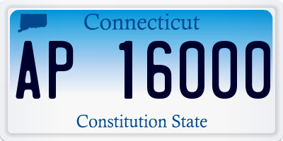 CT license plate AP16000