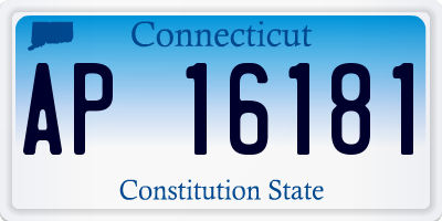 CT license plate AP16181