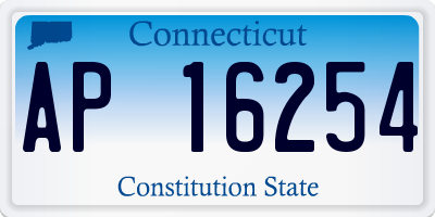 CT license plate AP16254