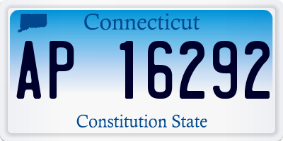 CT license plate AP16292