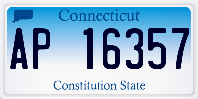 CT license plate AP16357
