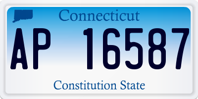 CT license plate AP16587
