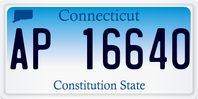 CT license plate AP16640
