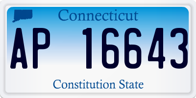 CT license plate AP16643