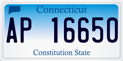 CT license plate AP16650