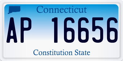 CT license plate AP16656
