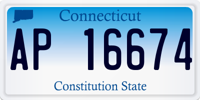 CT license plate AP16674