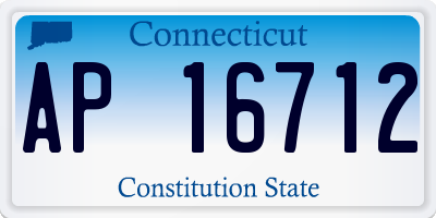 CT license plate AP16712