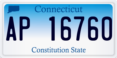 CT license plate AP16760