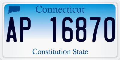 CT license plate AP16870