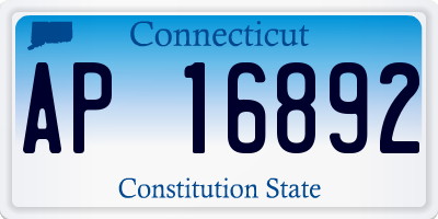 CT license plate AP16892