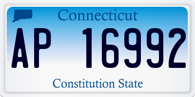 CT license plate AP16992