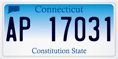 CT license plate AP17031