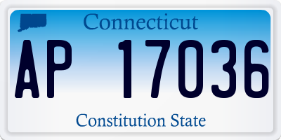 CT license plate AP17036