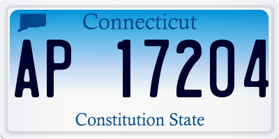 CT license plate AP17204