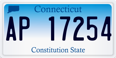 CT license plate AP17254