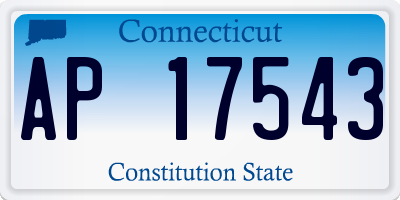 CT license plate AP17543