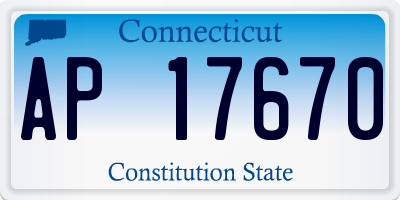 CT license plate AP17670