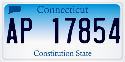 CT license plate AP17854