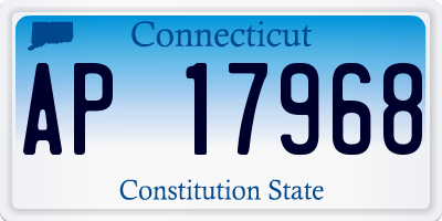 CT license plate AP17968