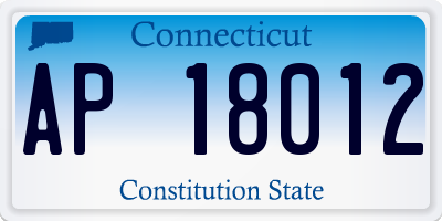 CT license plate AP18012