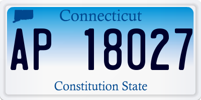 CT license plate AP18027