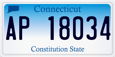 CT license plate AP18034