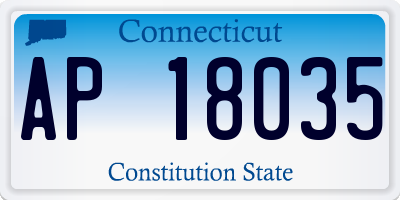 CT license plate AP18035