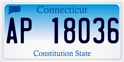 CT license plate AP18036
