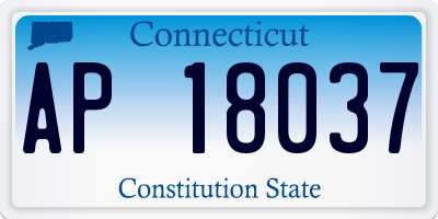 CT license plate AP18037