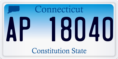 CT license plate AP18040
