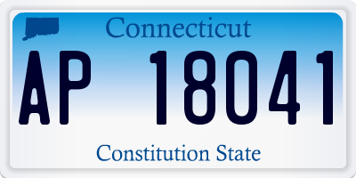 CT license plate AP18041