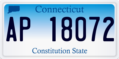 CT license plate AP18072