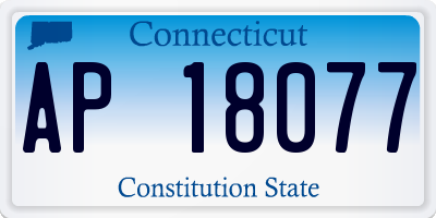 CT license plate AP18077