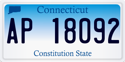 CT license plate AP18092