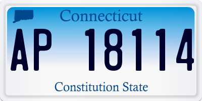 CT license plate AP18114