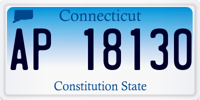 CT license plate AP18130