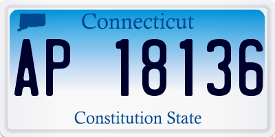 CT license plate AP18136