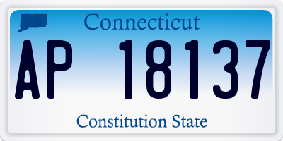 CT license plate AP18137