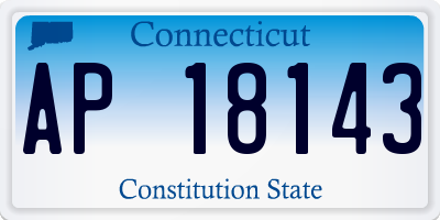 CT license plate AP18143