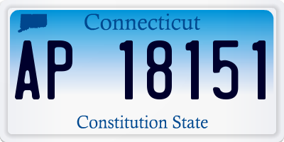 CT license plate AP18151