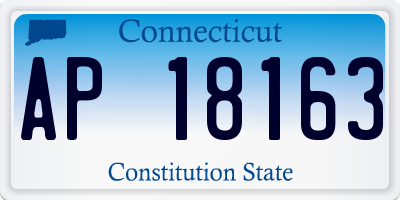 CT license plate AP18163