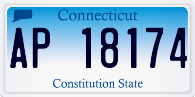 CT license plate AP18174