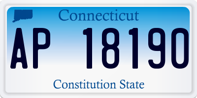 CT license plate AP18190