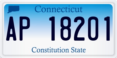 CT license plate AP18201