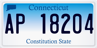 CT license plate AP18204