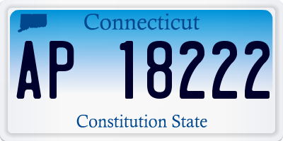 CT license plate AP18222