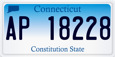 CT license plate AP18228