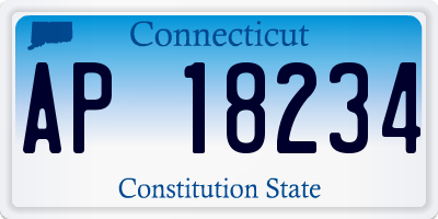 CT license plate AP18234
