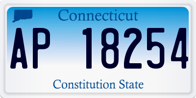 CT license plate AP18254